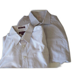 Lot of 2 Men’s Dress Shirts 17.5 33 Brooks Brothers Nordstrom Striped